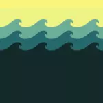 Tiled sea wave pattern vector image